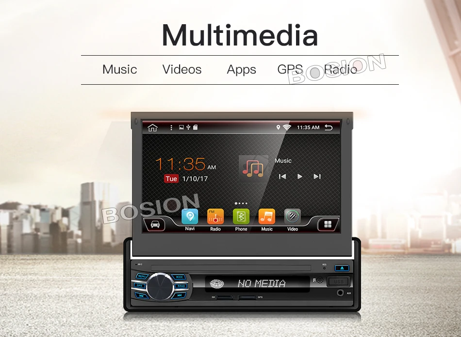 Flash Deal Car Radio 1 din Android 7.1 Wifi Autoradio Stereo Player Universal GPS Navigation Retractable Screen Bluetooth+Free camera usb 7