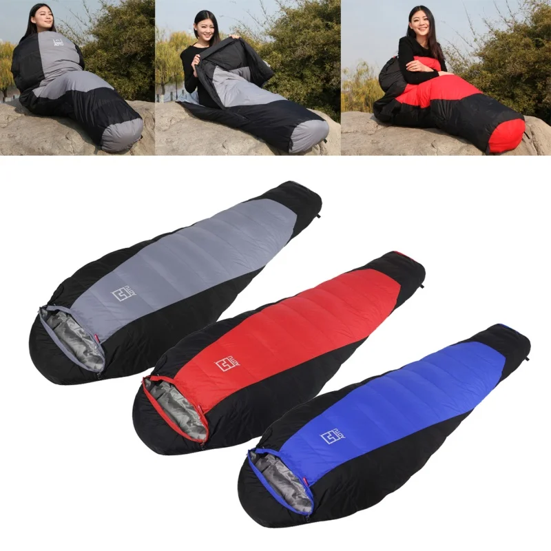 

1.5/1.8kg Thickened Duck Down Warm Winter Mummy Sleeping Bag Outdoor Ultralight Hiking Camping Comfortably Envelope Sleeping Bag