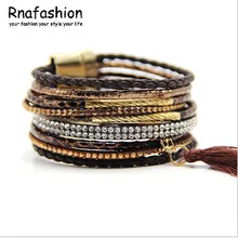 RNAFASHION Boho Для женщин Браслеты браслеты Винтаж богема кисточкой бусины браслет Мода милый браслет Браслеты