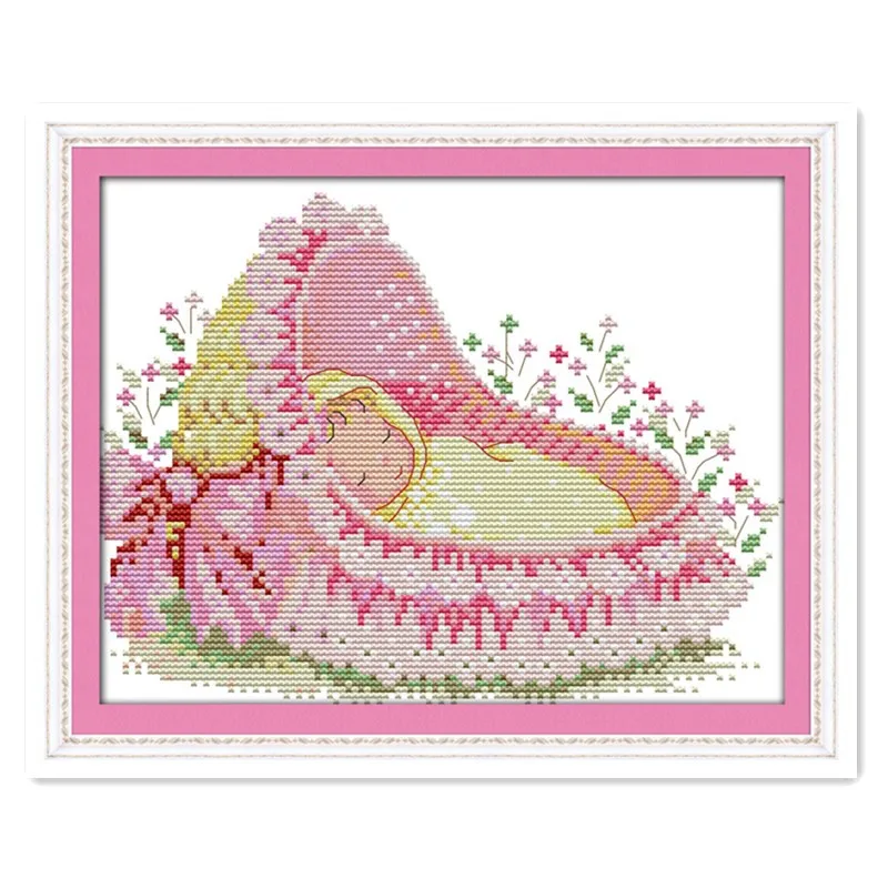 Детская кроватка вышитая ткань с рисунком 11CT 14CT ручная вышивка крестиком|embroidery