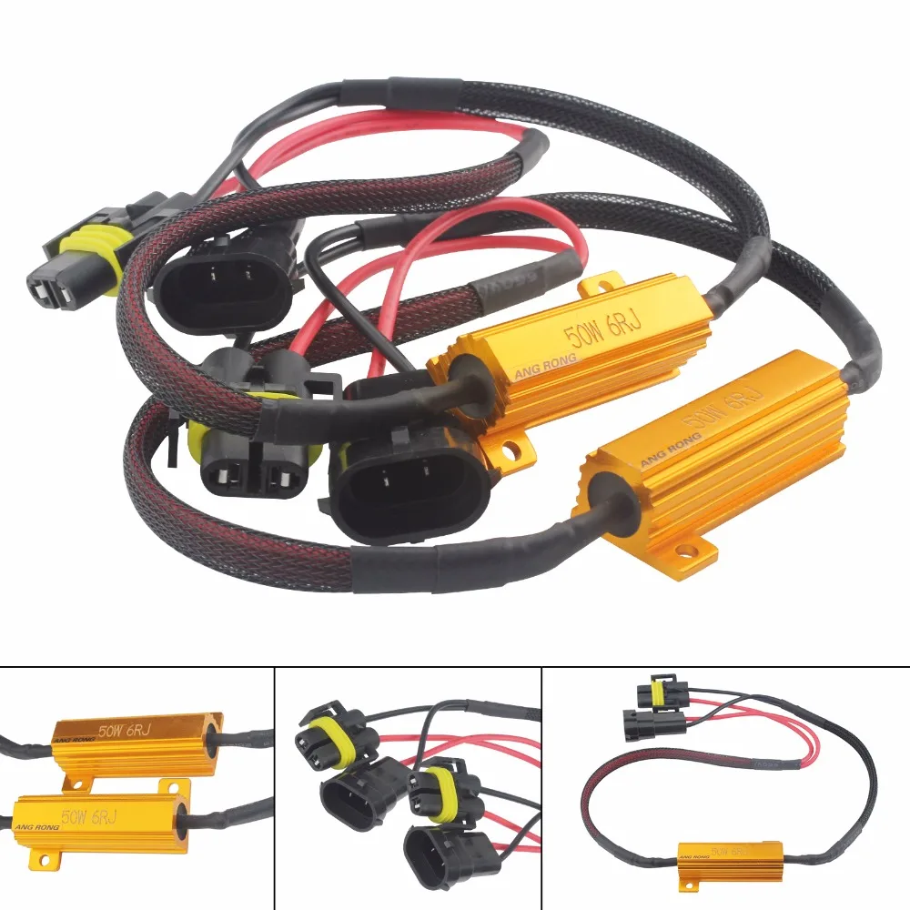 

ANGRONG 2pcs H8 H11 LED Headlight DRL Fog Light Load Resistors Wiring Harness Canbus(CA297)