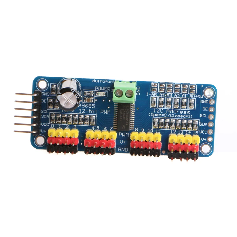 1 шт. Новый OOTDTY PWM Серводвигатель I2C 16 канальный 12 бит модуль для робота Ardui no Raspberry