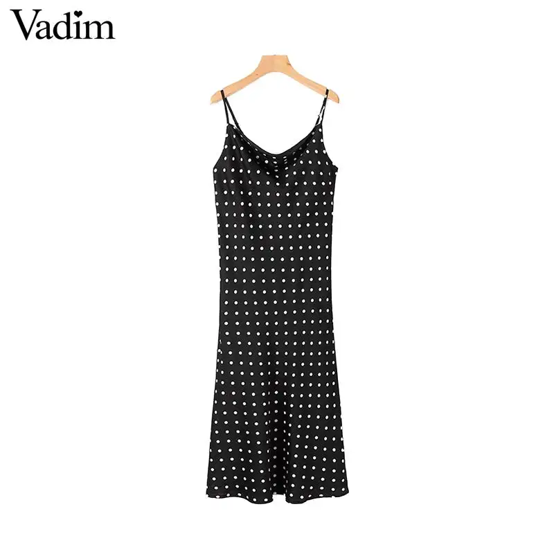 Vadim женское однотонное платье миди без рукавов на бретельках с открытой спиной Женские повседневные платья до середины икры летнее шикарное уютное платье QB472