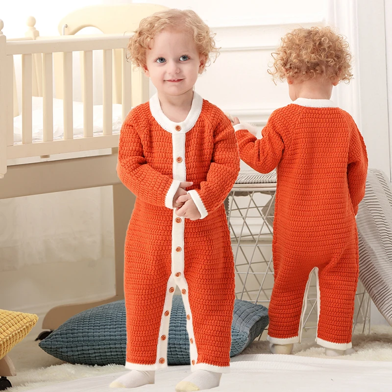 CieiK Baby Clothes Boy Girl Spring Romper+Hat 2 pcslot 2018 Knitted Jumpsuit Newborn Costume Warm Overall Infant Winter Outwear (11)