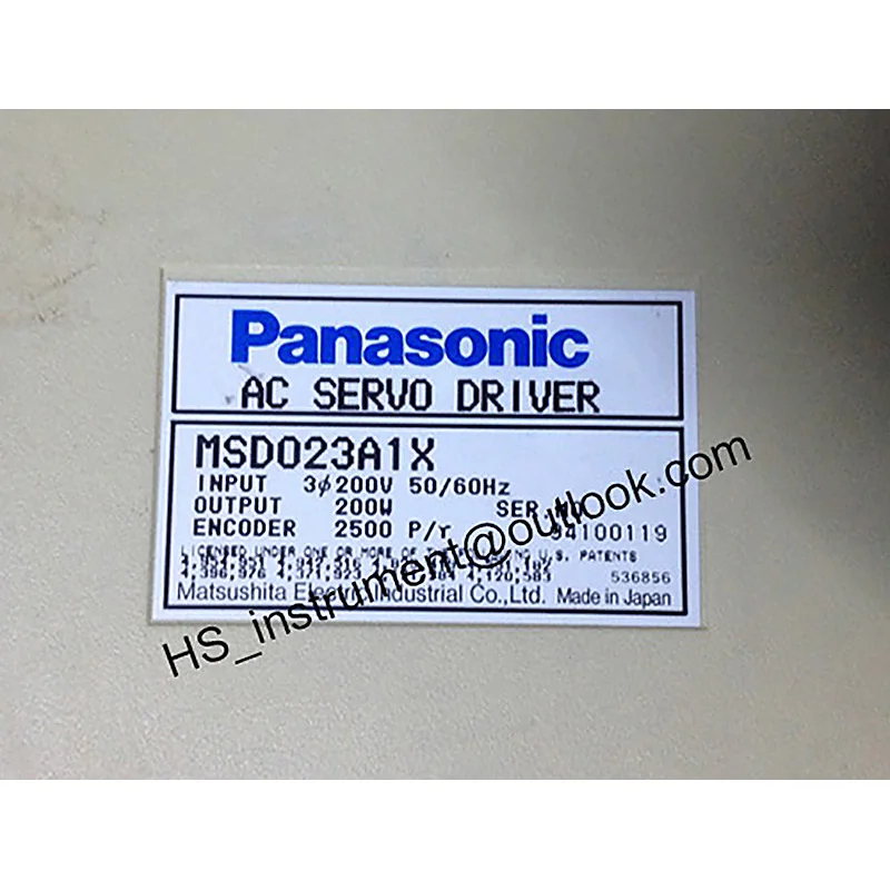 Used Panasonic AC Servo Driver MSD023A1X 200W Tested