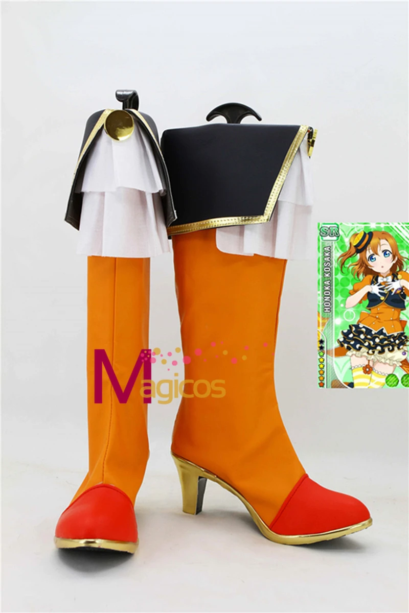 font b Anime b font LoveLive Kousaka Honoka Fruitfredsh Orange Boots font b Cosplay b