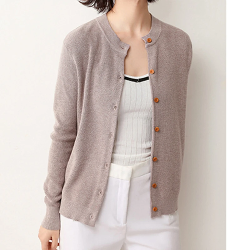 

SZDYQH 2019 Autumn Winter New O-neck Cardigan Women Cashmere Blended Sweater Cardigan Knitting Spring Sweater Women Tops Coat