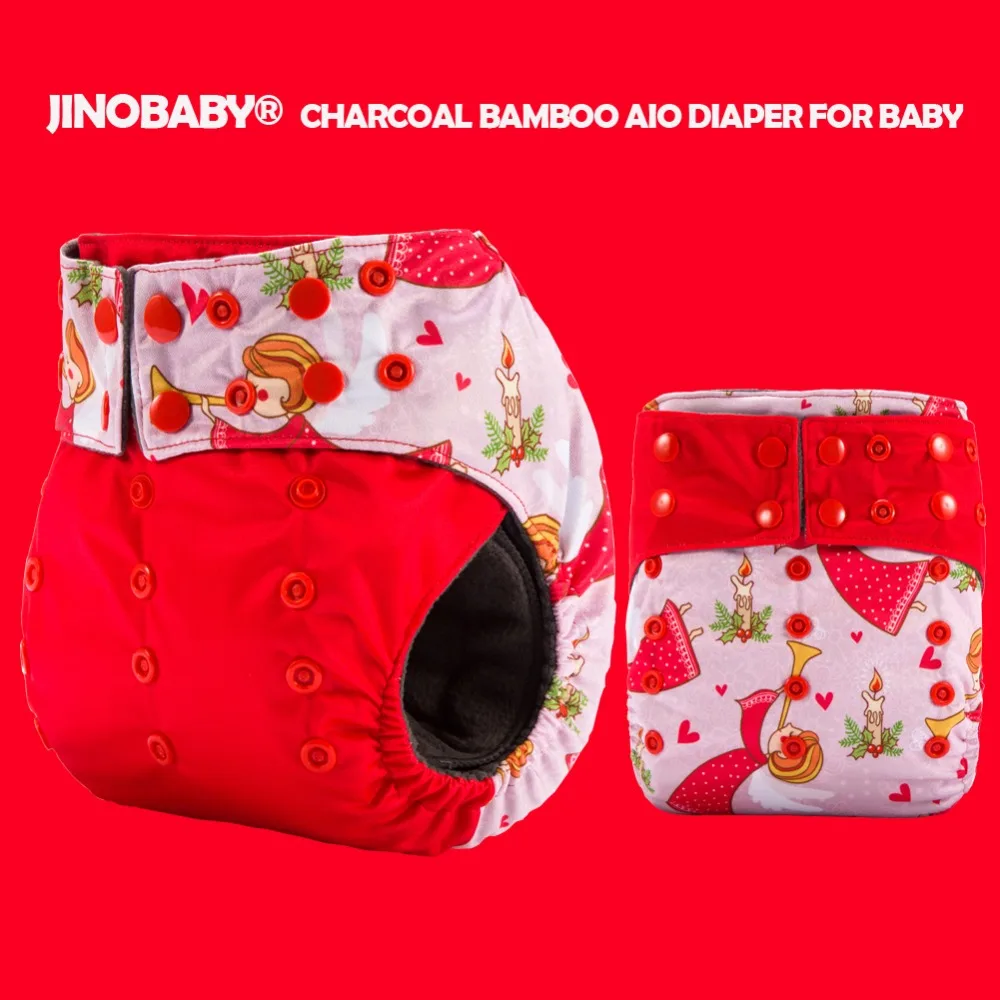 

Pajamas Angel! JinoBaby Absorbent Charcoal Bamboo All In One Cloth Diapers Baby