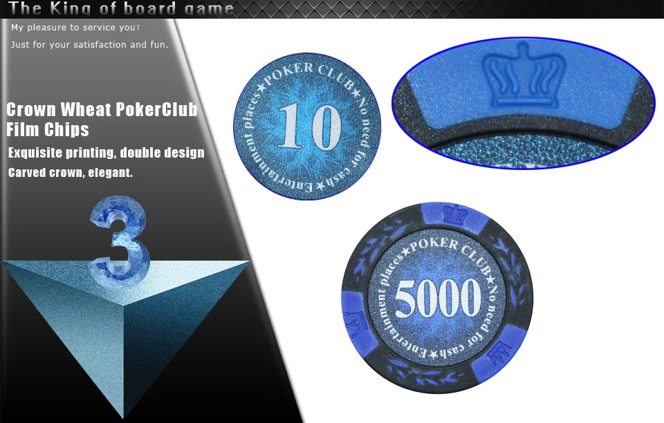 K8356 1PCS14g Корона пшеницы PokerClub фишек фильма монеты баккара ТЕХАС ХОЛДЕМ двойной Цвет Корона Клей Poker игральных фишек