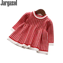 Платье для маленьких девочек; коллекция года; сезон осень-зима; Детские платья для девочек; Vestido; свитер с длинными рукавами; рождественское платье принцессы; 12-24 месяца