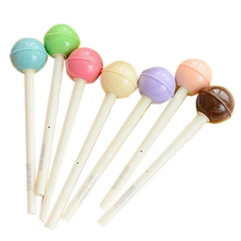 

2 PCS of 8 Pcs 0.38mm Cute Lollipops Decor Gel Ink Pen Office School Supplies Students Children Gift (Random Color)