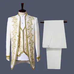 Мужской набор с дворцом в европейском стиле, костюмы с ласточковым хвостом, танцевальная куртка для выступления принца + штаны + жилет