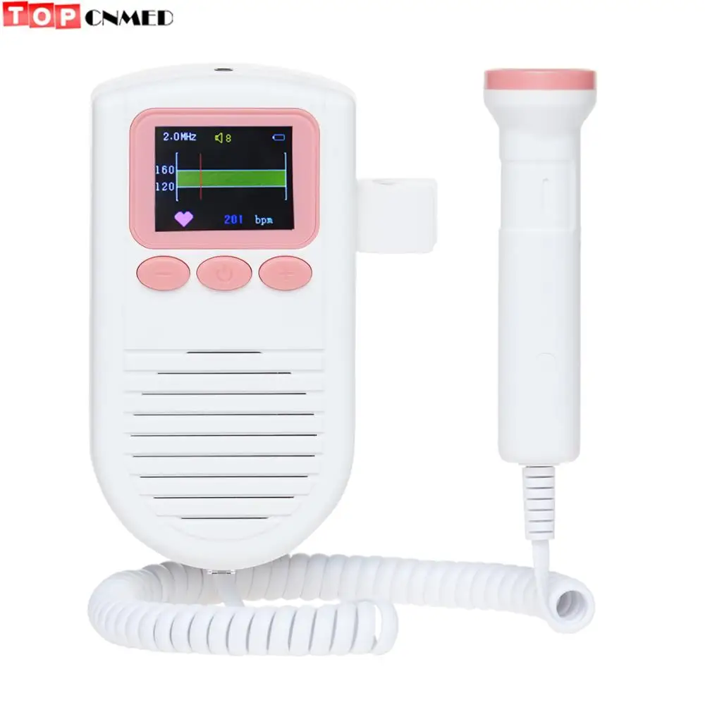 

20%off Pocket Fetal Doppler Heart Monitor for Pregnant FHR Alarm Ultrasound Baby Heart Beat Alarm LCD 2.0 Mhz Probe