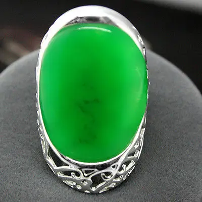 Кольцо с зеленым драгоценным камнем Размер 7/8/9/10 #|jade dragon ring|ring jadering lanyard |