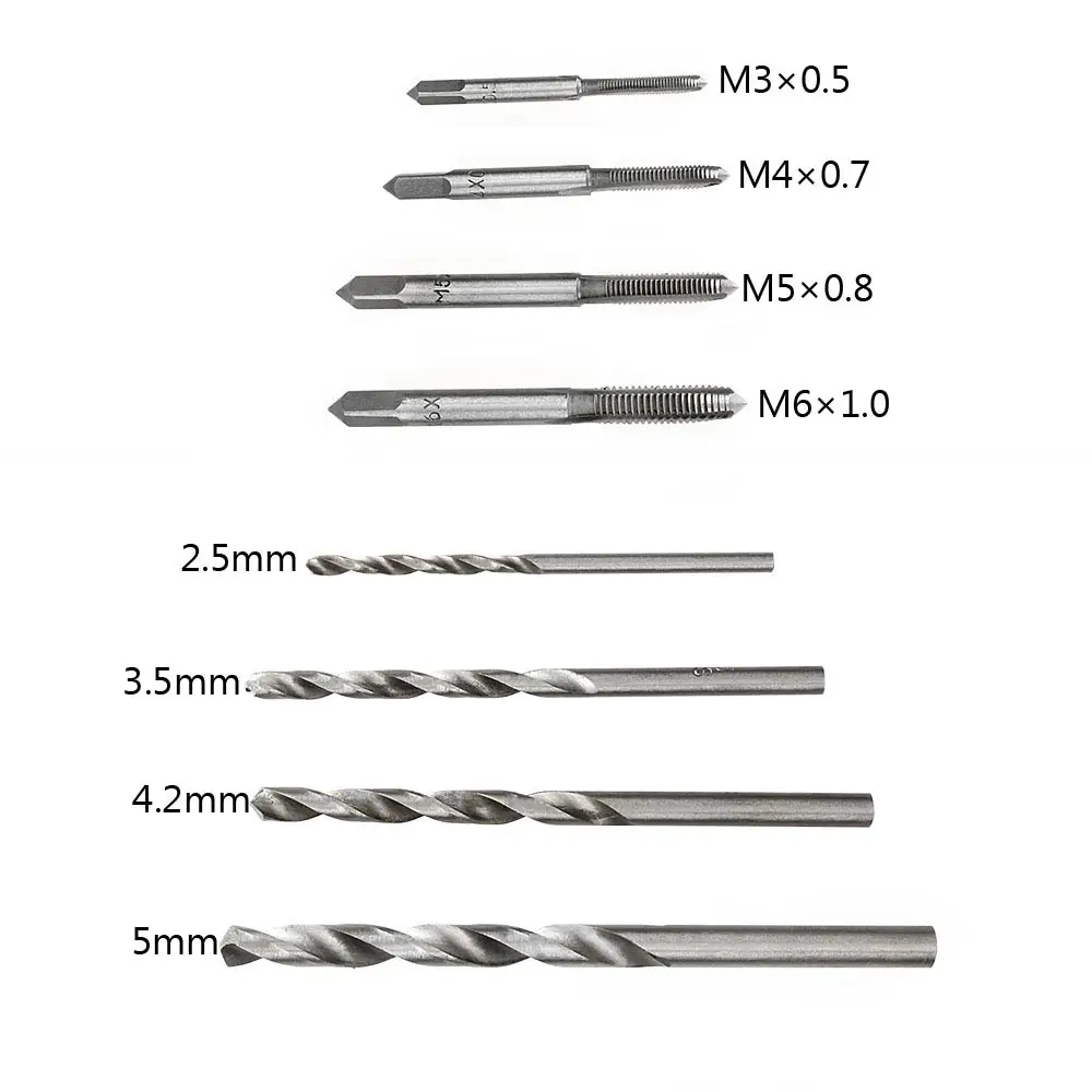 DIYWORK M3/M4/M5/M6 Ример кран с ключ ручной инструмент, ручной инструмент набор рука Метчик комплект 2,5 3,5 4,2 5,2 Twist сверло 9 шт