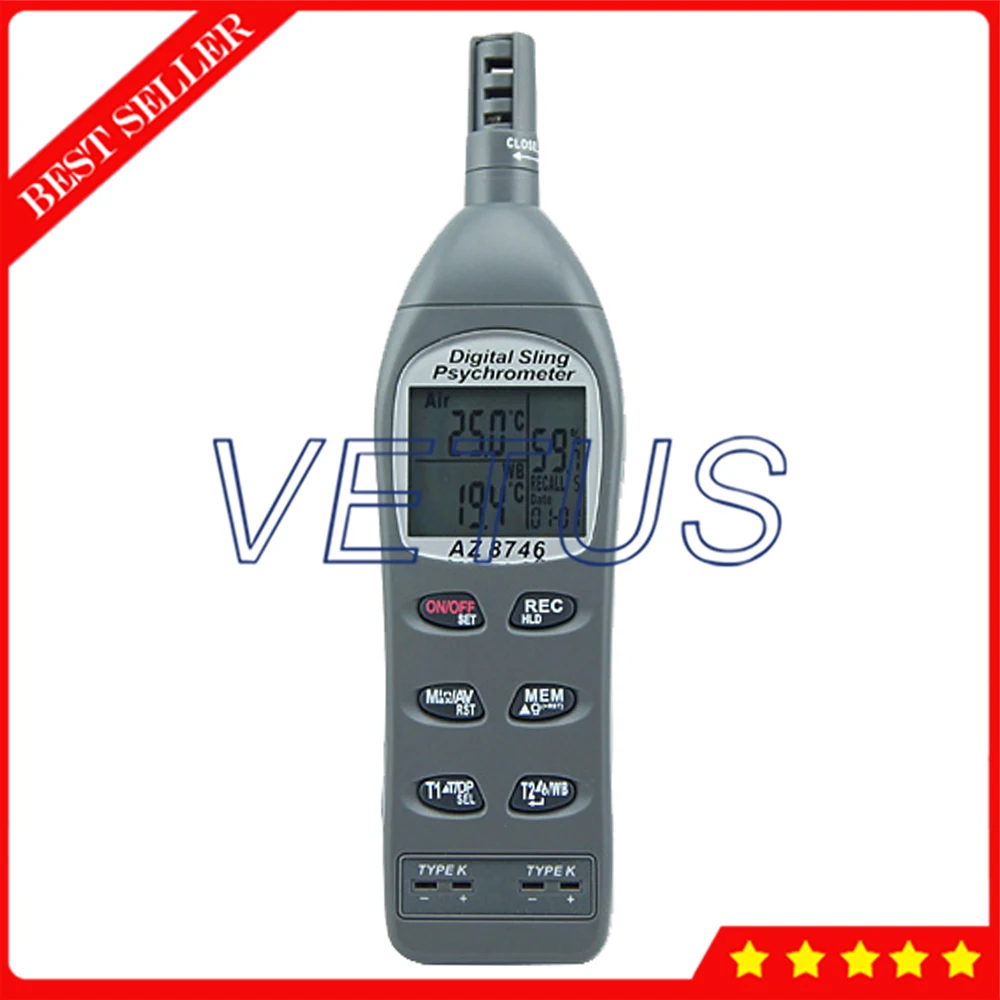 

AZ8736 Digital K type Thermocouple Psychrometer Dew Point Meter with RS232 interface Humidity meter Temperature Meter