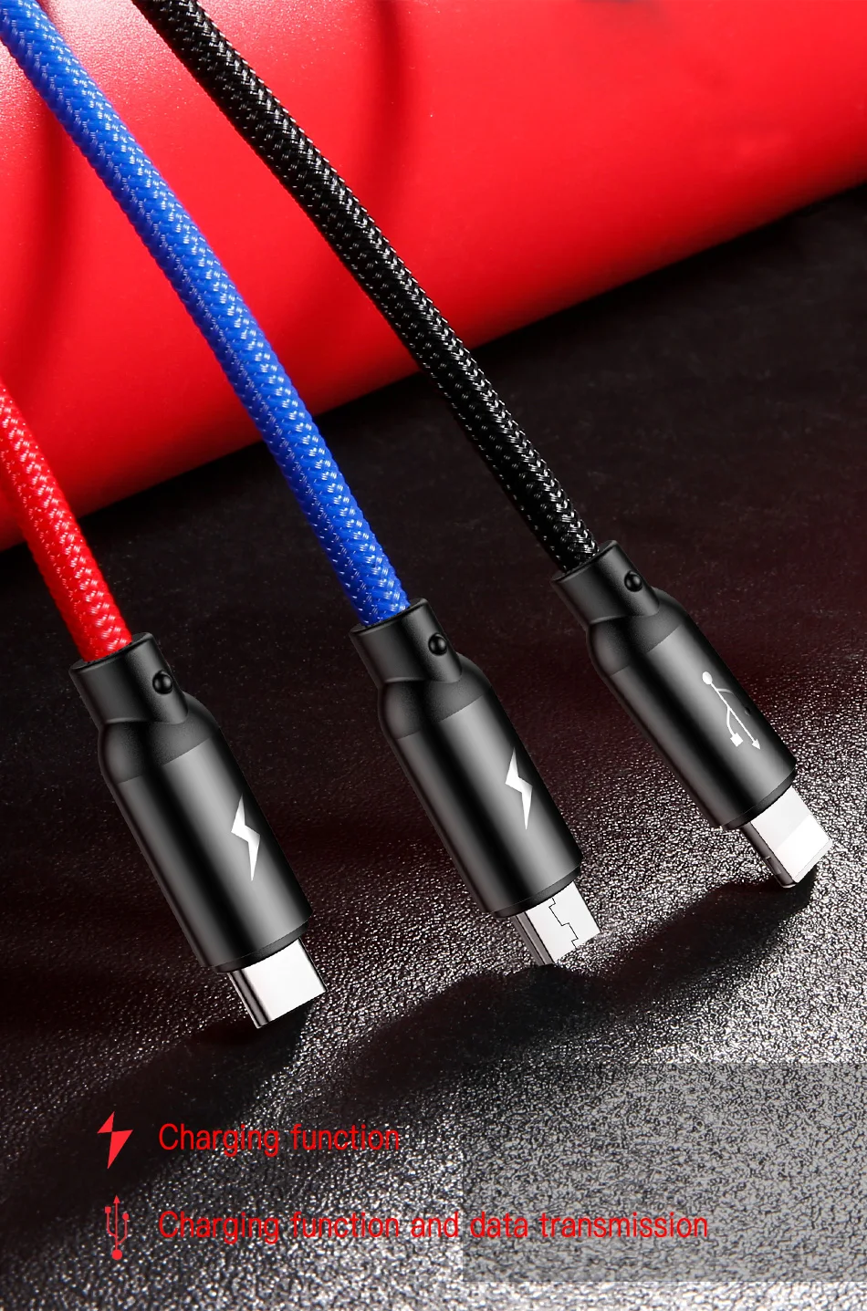 Baseus 3в1 USB кабель для мобильного телефона Micro type usb C кабель для зарядного устройства для iPhone samsung 6 кабель для зарядки Micro USB шнур для зарядного устройства