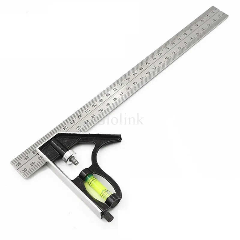 Utoolmart 180mm Calipers Double Side Thicken Scales Metric Triangle Ruler Square Stainless Steel Drawing Carpentry Measuring Tool 