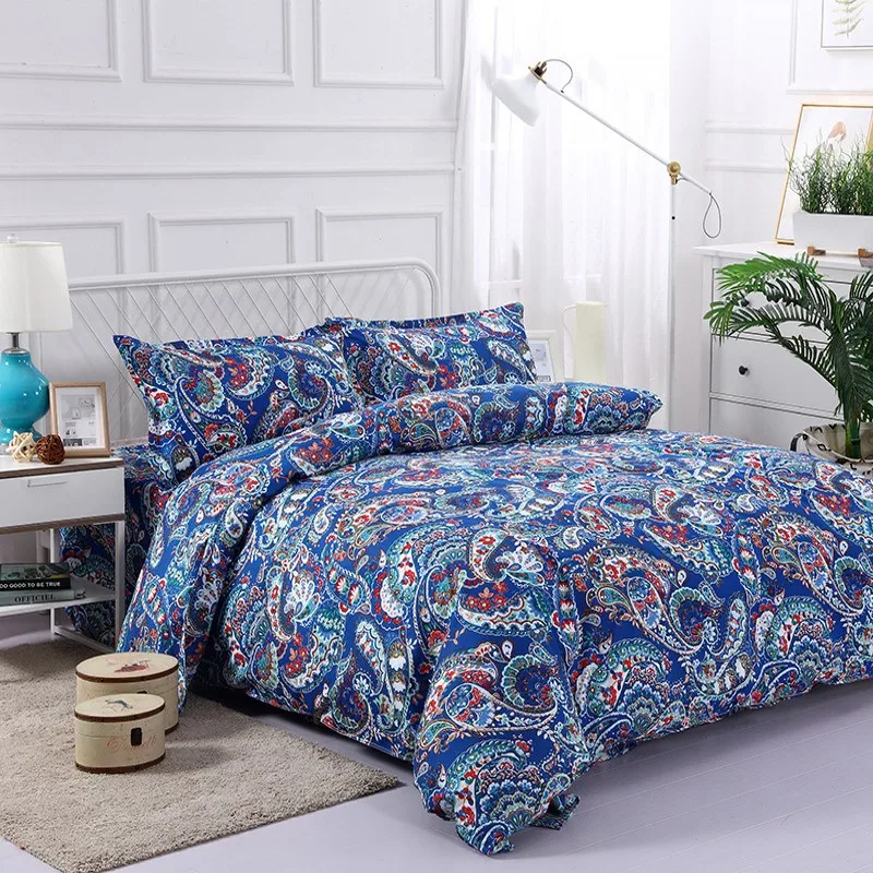 

Floral Sanding Printed Bedding Set BS137 Twin Full Queen King Size Bed Linen Flat Sheet Pillowcases Home Dorm Beds Cover