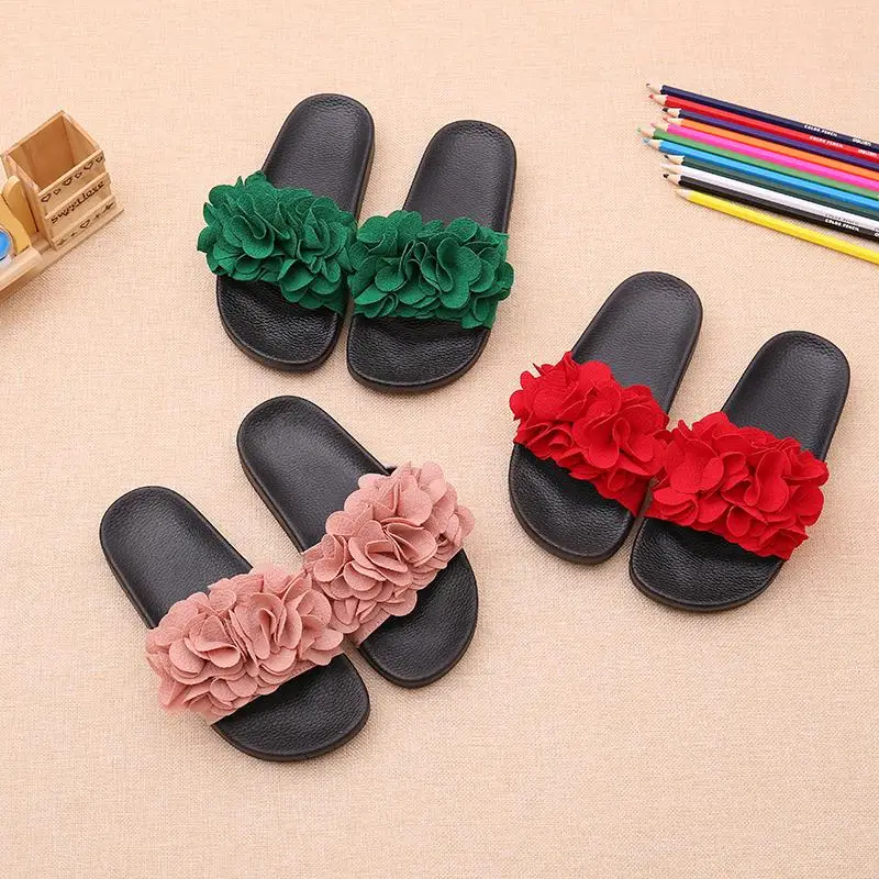 

Girls Slippers 2018 Summer New Flowers Sandals Children's Sandals And Slippers Girl Princess Beach Shoes