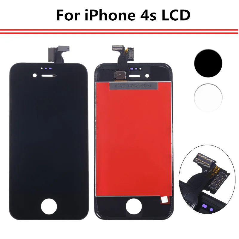 

20PCS 100% Guarantee No Dead Pixel Replacement Screen LCD For iPhone 4S Display With Digitizer Touch Screen Assembly Complete