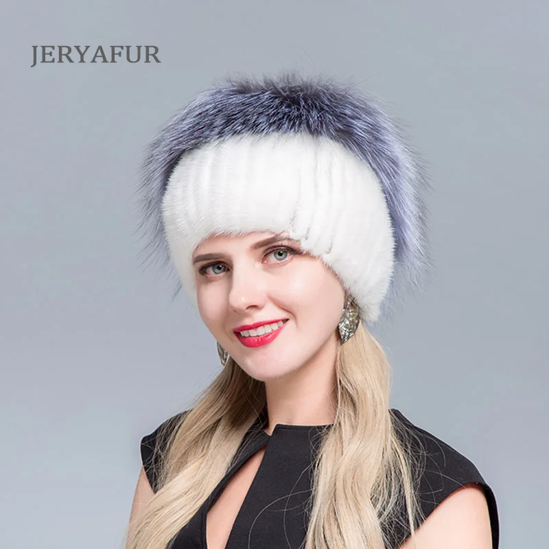 JERYAFUR/Новые модные зимние шляпы для женщин шапка из натурального меха норки