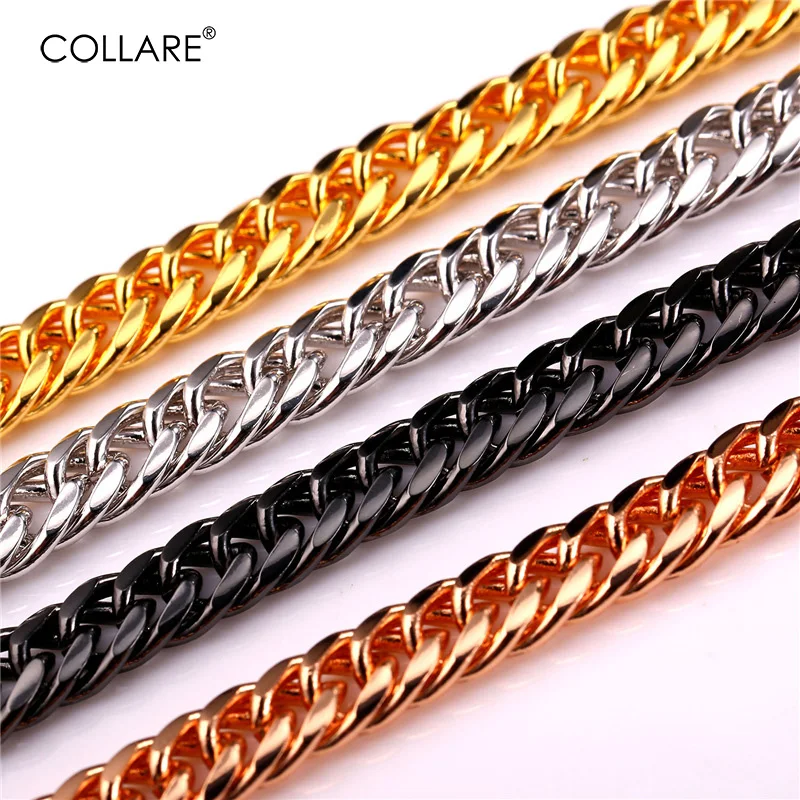 

Collare Chain Necklace Men Hip Hop Jewelry Ethiopian Gold Silver Black Rose Gold Cuban Link Chain For Men Fashion Jewelry N702