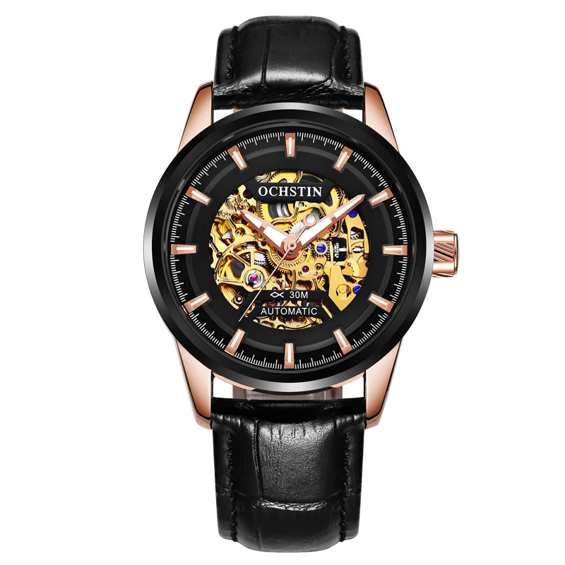 

Hollow leather waterproof men's automatic mechanical men's watch