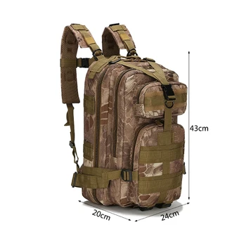 

THINKTHENDO 3P Military Tactical Backpack Men Women Nylon Sport Shoulder Bag 25L For Camping Hiking Traveling Bags 2018