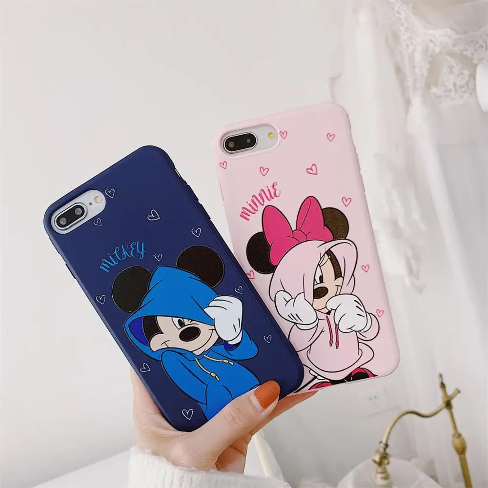 

Funny Minnie Mickey Cute Cartoon Couple Lovers Soft Case for iPhone X case XR XS MAX 6 6S 7 8plus Cases Capa Coque Fundas