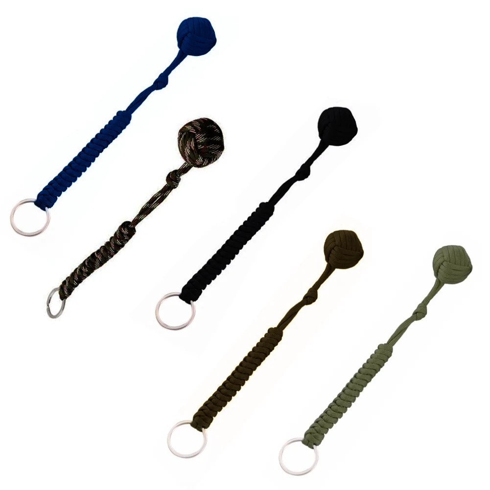 المشي القرد القبضة تسلق Multifuctional مضحك الذاتي الدفاع مظلة حبل الصلب اليد المنسوجة المفاتيح Paracord كيرينغ