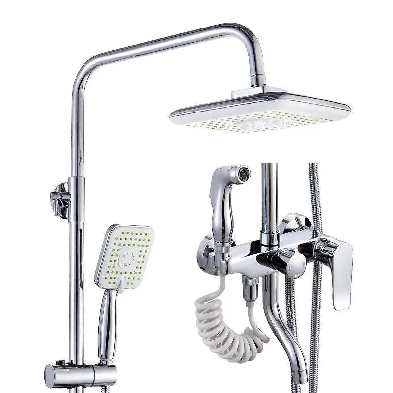 Wall Mounted Bath Shower Head Shower Faucet Multi function Brass