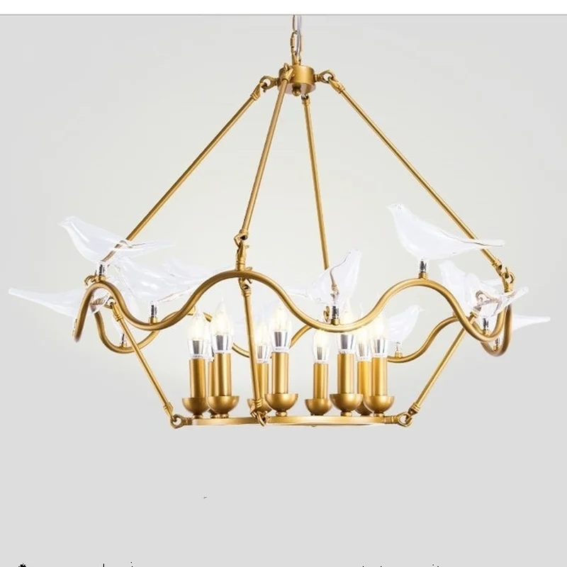 Современный светодиодный минимализм подвесное светлое стекло птичья Лампа Золотой винтажный домашний декор для кухни Подвесная лампа для столовой ресторана Подвесная лампа