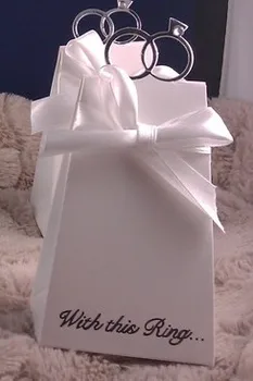 

Free shipping 400pcs/lot wedding favor With this Ring Elegant Icon Favor Box + candy box