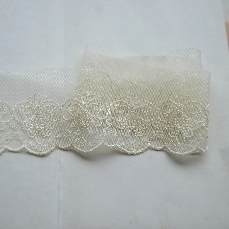 Lace Fabric Lace Sewing Accessories Lace Sewing Supplies Lace Accessories Lace Garment Accessories Clothing Craft Accessories DIY Lace Fabric Mesh Gauze Embroidery Cotton For Wedding Party Dress