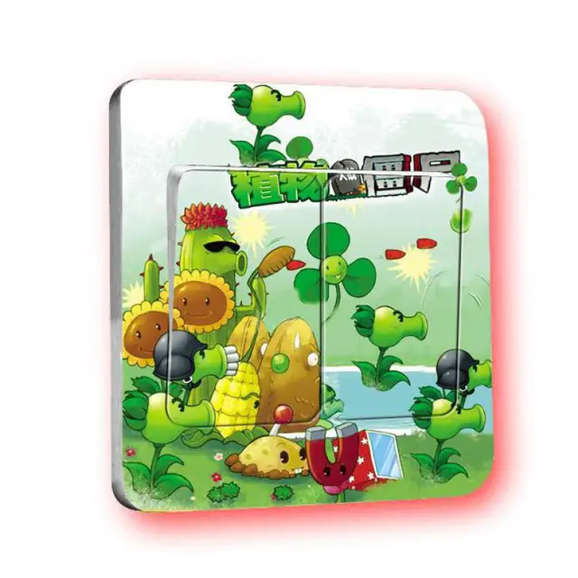 Best Price 1pcs Creative  Plants Vs. Zombies Cartoon SwitchFor Wall 3d Sticker Single-piece Package Cartoon Switch Wall Stickers For Kids