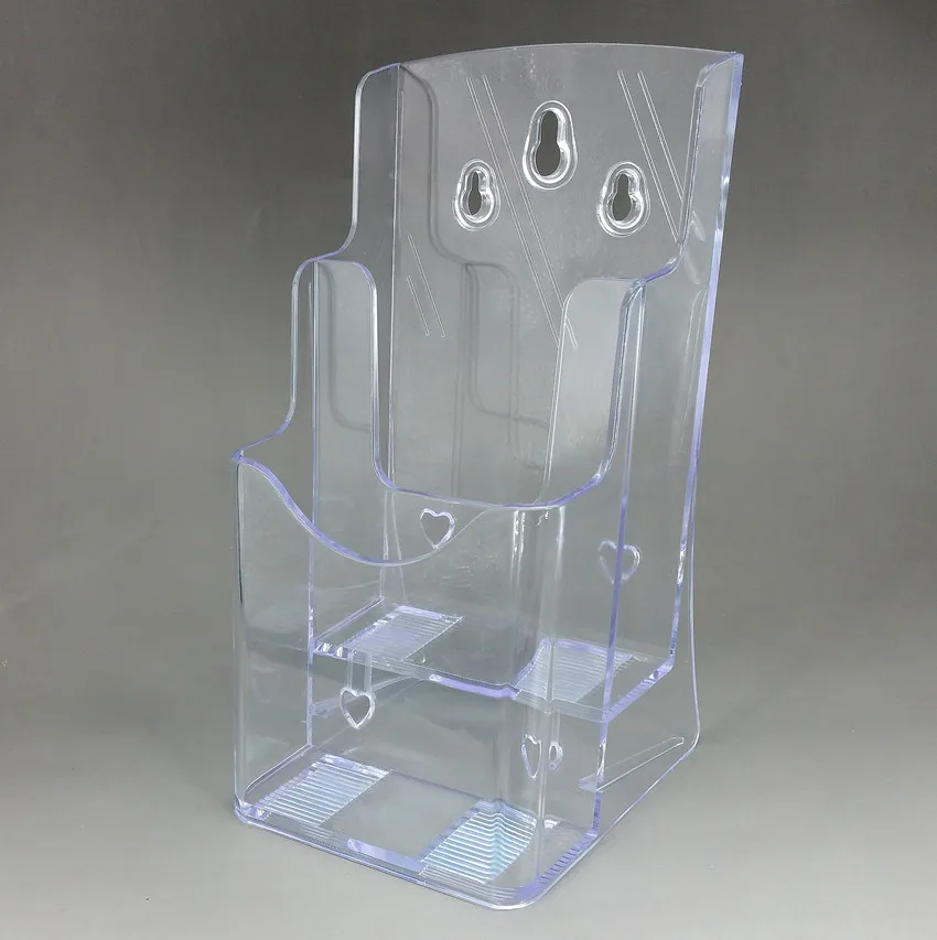 Clear A6 2 Tiers Acrylic Quality Plastic Brochure Literature Display