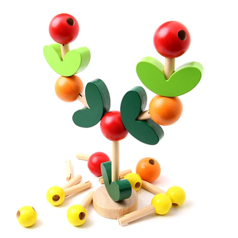 

1set free shipping DIY Beads Leaves Branches Tree Building Blocks wooden Wisdom Tree shape intellige learning tools Toys & Games