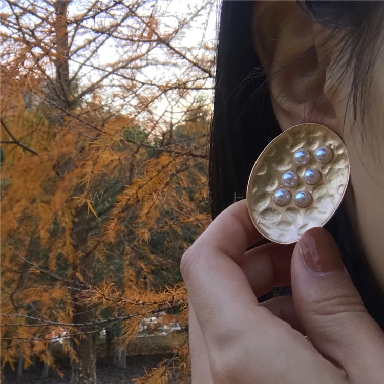 

Timeless Wonder stunning geo faux pearl statement Earrings Party Gown top Brincos runway rare pop unique glam retro ins new 5593