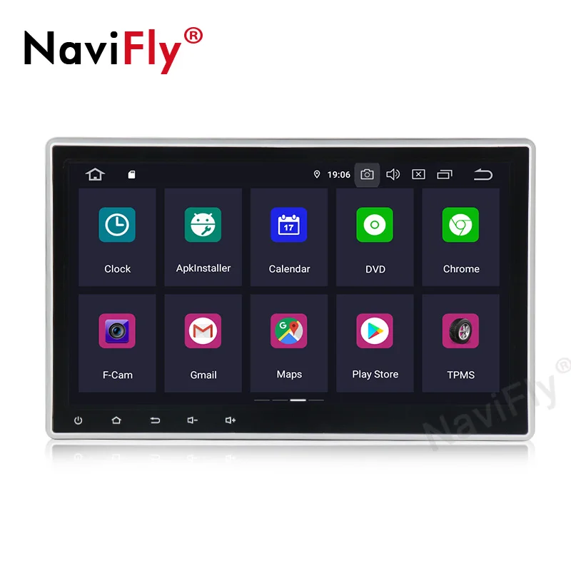 Top NaviFly 10.1INCH Android 9.0 DSP IPS Screen Car multimedia for Universal 2Din Car Audio wifi Bluetooth Steering wheel controls 1