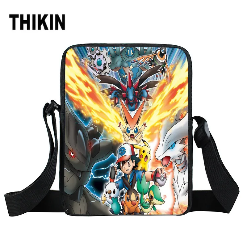 

THIKIN Mini Messenger Bag Janpanese Anime Pokemon Pikacun Girls Boys School Bags Kids Bookbag Shoulder Bags for Phone Coin