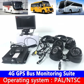 

Computer mobile phone remote HD real-time viewing SD card storage record 4G GPS bus monitoring kit tanker / muck / big truck