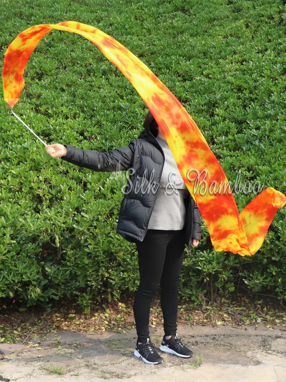 

Flame, 1 piece 4m*0.3m(157"*12") dance/ worship streamer, real silk!