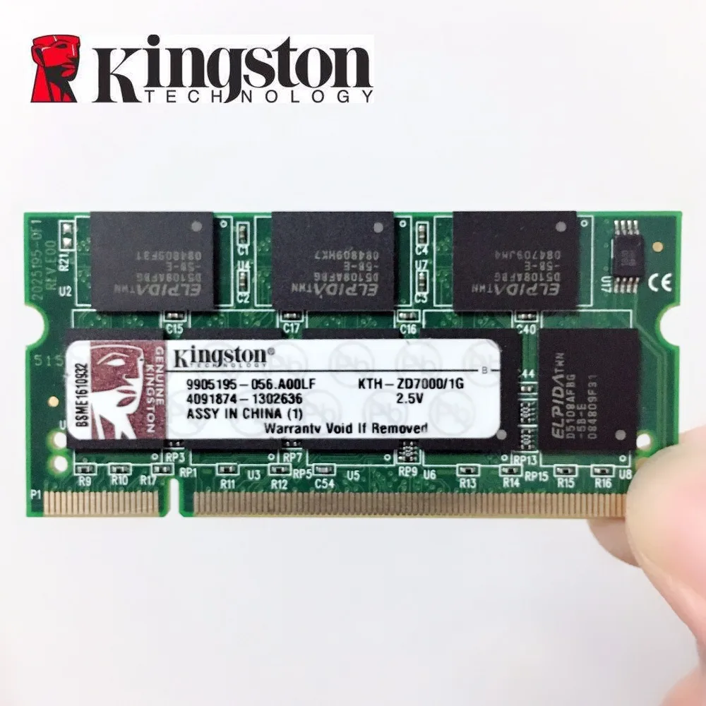 Acheter D origine Kingston DDR portable ddr1 1 gb 1 gb 333 mhz pc 2700 pc 2700s 1g mémoire d ordinateur portable RAM 200pin sodimm 333 mhz PC 2700 s
