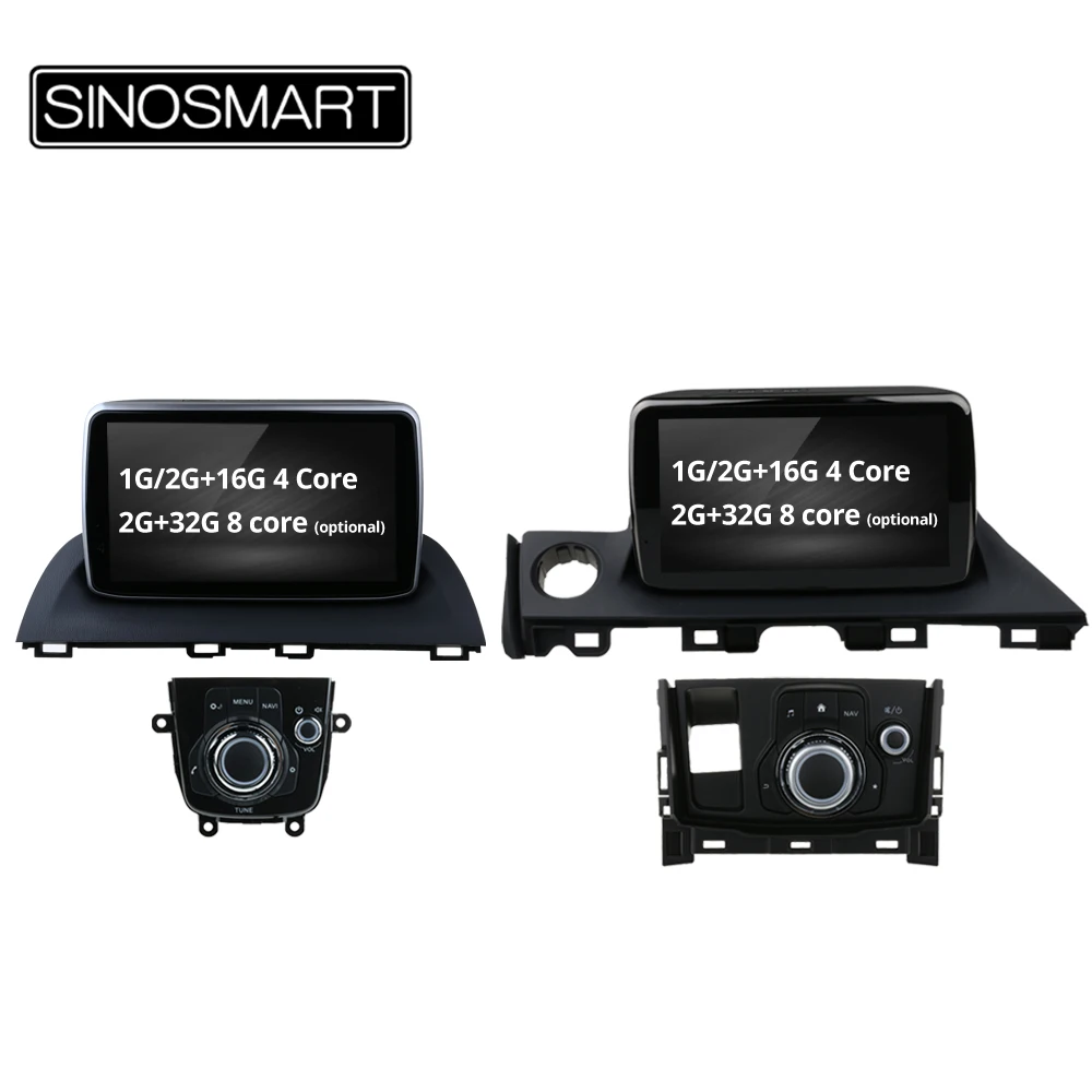 

SINOSMART 4 Core/8 Core CPU 2G Android 8.1 Car GPS Navigation for Mazda 3 Axela 2014-2019/Mazda 6 Atenza 2016-2019