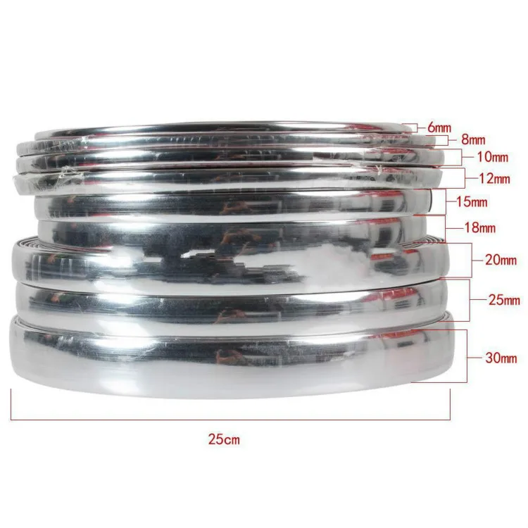 Автомобильная декоративная хромированная полоска, 6 мм-30 мм, серебряная, авто-Стайлинг, Формовочная отделка, полоса, авто-кузов, окно, Внешнее украшение* 3 м