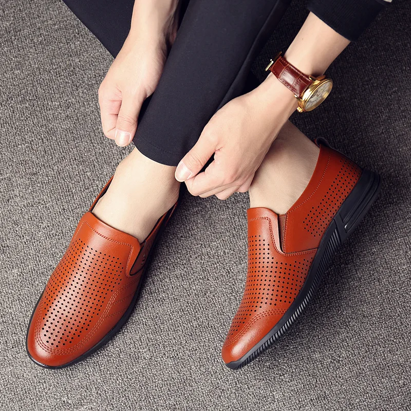 Augmenter Heel Sur Bateau Mocassins Des Cuir D'été Véritable Mens flat En Hommes 6cm height height Confortable Casual Glissement Flat Respirant Hauteur Chaussures Heel 6cm De qOnxxaES