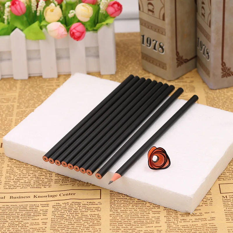 Черный минималистичный карандаш, деревянный карандаш hb, эскизный карандаш, обучающая офисная ручка для письма, школьные принадлежности для письма