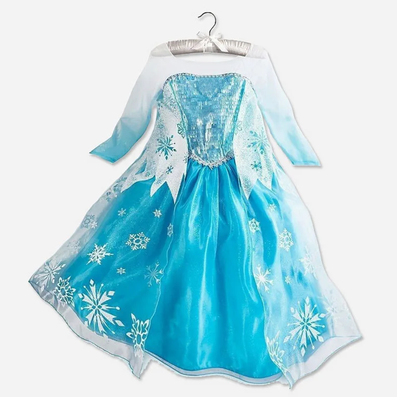 Рождественский комплект с платьем принцессы Анны и Эльзы для девочек, комплект из 3 предметов платье для костюмированной вечеринки, детская одежда Снежной королевы детские платья
