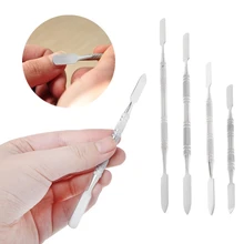 18/15/16/11,5 см Нержавеющая сталь косметика для ногтей Палитра шпатель стержень ручки со специальным приспособлением, серебро макияж Косметические маникюрные инструменты
